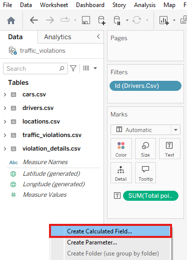 Create Calculated Field