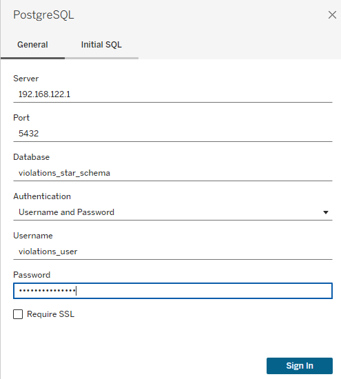 Connection PostgreSQL
